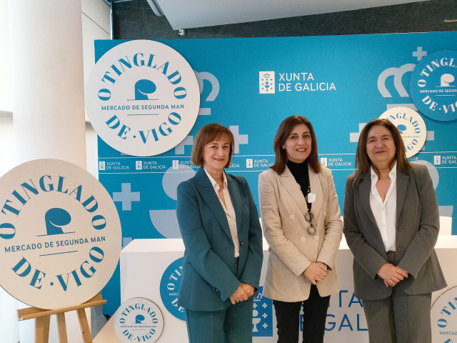 La directora xeral de Calidad Ambiental y Sostenibilidad, María José Echevarría; la conselleira de Medio Ambiente y Cambio Climático, Ángeles Vázquez; y la delegada territorial de la Xunta en Vigo, Ana Ortiz.