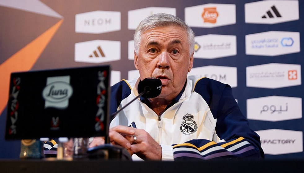 El entrenador del Real Madrid, Carlo Ancelotti, en rueda de prensa.