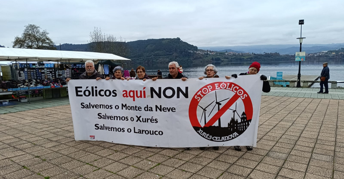 Una pasada protesta en Castrelo de Miu00f1o contra el Parque de Coto Novelle en una imagen de Salvemos o Xuru00e9s
