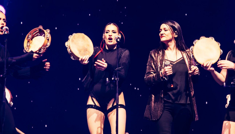 Tanxugueiras e Guadi Galego en directo en una foto de Rocio Vives