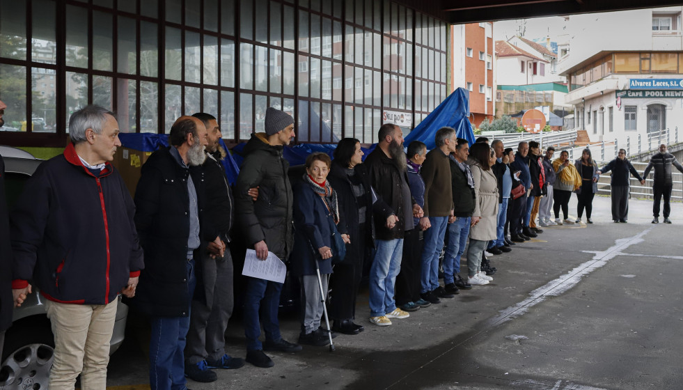Concentraicón por el cierre de la antigua estación de buses de Vigo. En Vigo a 9 de febrero de 2025.