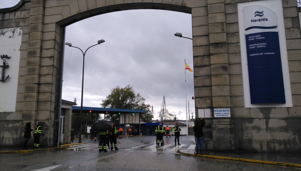 Archivo - Integrantes del Comité de Navantia y de la industria auxiliar en Ferrol.