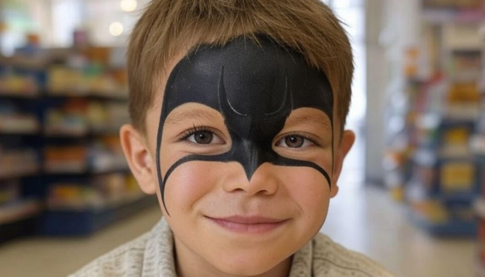 Un niño con la cara pintada para carnaval en una imagen creada por Grok IA