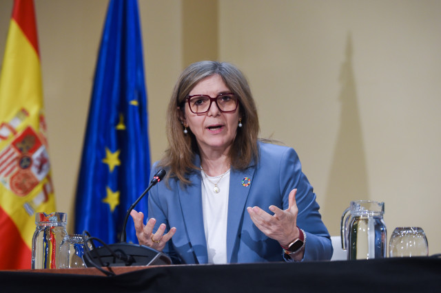 La secretaria de Estado de Migraciones, Pilar Cancela, ofrece una rueda de prensa, en el Ministerio de Inclusión, Seguridad Social y Migraciones, a 30 de enero de 2025, en Madrid (España). Durante la comparecencia, se ha hablado acerca de la migración des