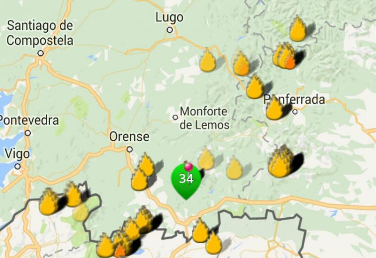 Estabilizado o incendio de Cualedro despois de queimar 500 hectáreas