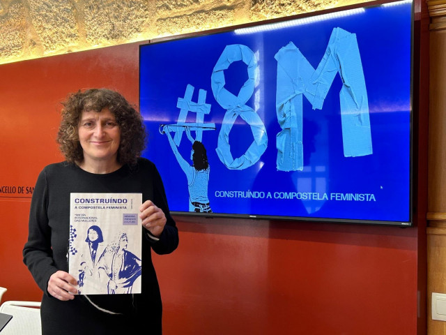 La alcaldesa de Santiago, Goretti Sanmartín, presenta la campaña del 8M.