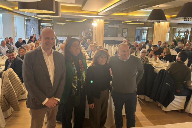 El portavoz del PP en el Congreso, Miguel Tellado, en un encuentro este domingo del PP de Viveiro.