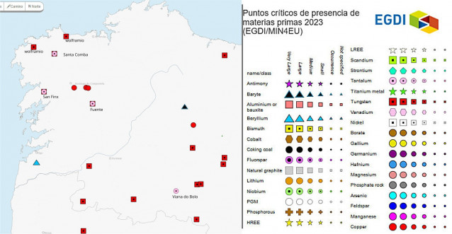 Materias primas mineras en Galicia