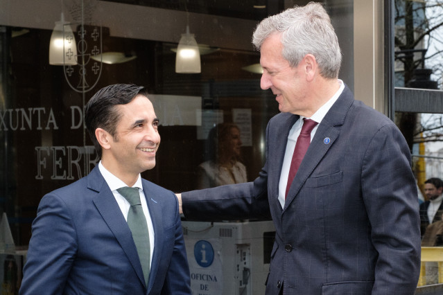 El presidente de la Xunta, Alfonso Rueda, con el alcalde de Ferrol, José Manuel Rey Varela.