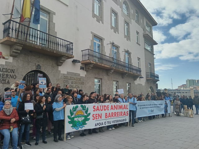 Protesta de veterinarios y veterinarias en A Coruña