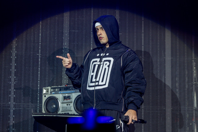 El cantante argentino Trueno durante su concierto en el Movistar Arena, a 13 de marzo de 2025, en Madrid (España).