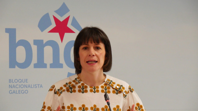 La portavoz nacional del BNG, Ana Pontón, en rueda de prensa