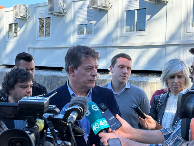 El secretario xeral del PSdeG, José Ramón Gómez Besteiro, en declaraciones a los medios