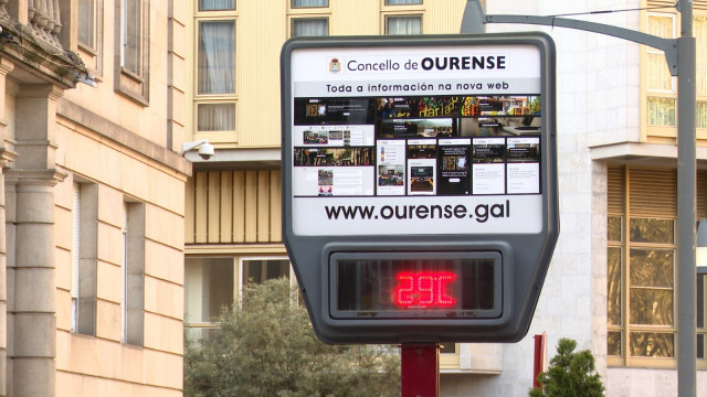 Termómetro de Ourense a 31 de marzo de 2024, con 29 grados.