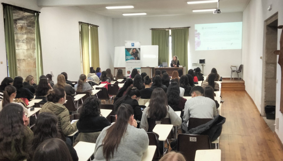 Una aula de la EUTS en San Martín Pinario en una imagen del Movemento pola Paz