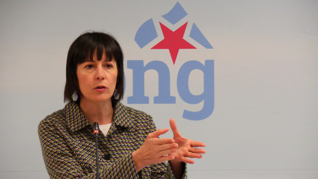 La portavoz nacional del BNG, Ana Pontón, en rueda de prensa.