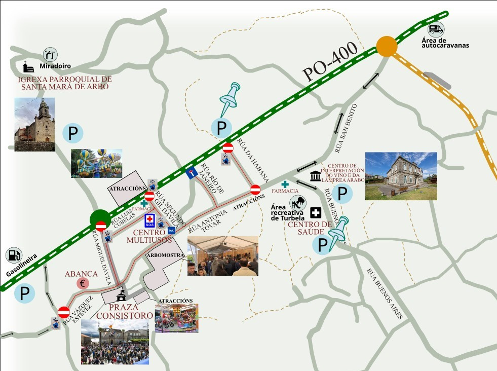 Mapa de la Festa da Lamprea 2025