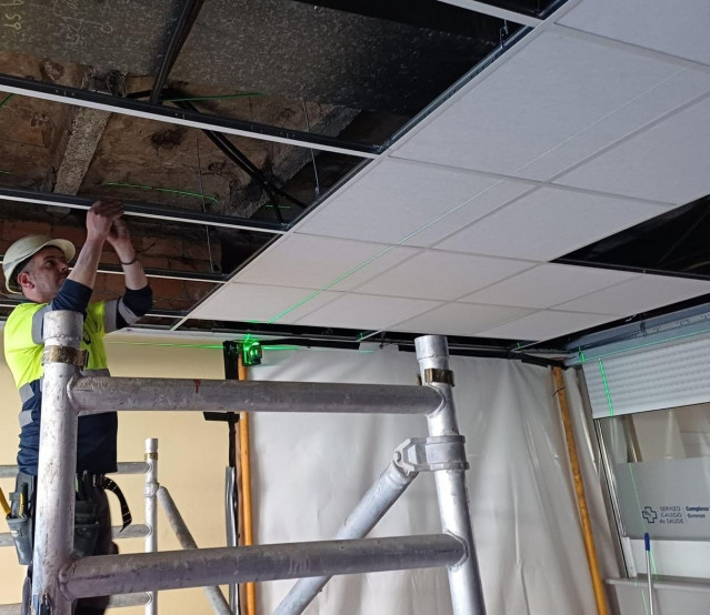 Trabajos en el Hospital Materno Infantil de Ourense.