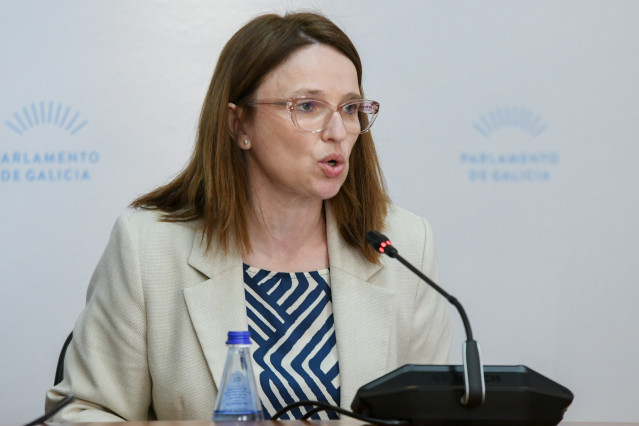 La directora de la Axencia Galega de Innovación (GAIN), Carmen Cotelo, en el Parlamento de Galicia.