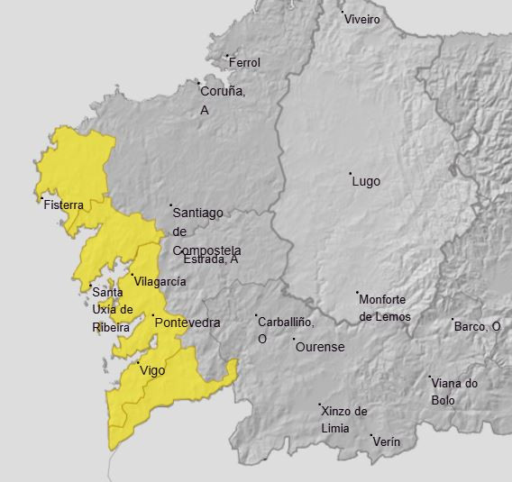 Avisos meteorolu00f3gicos de Meteogalicai para el jueves
