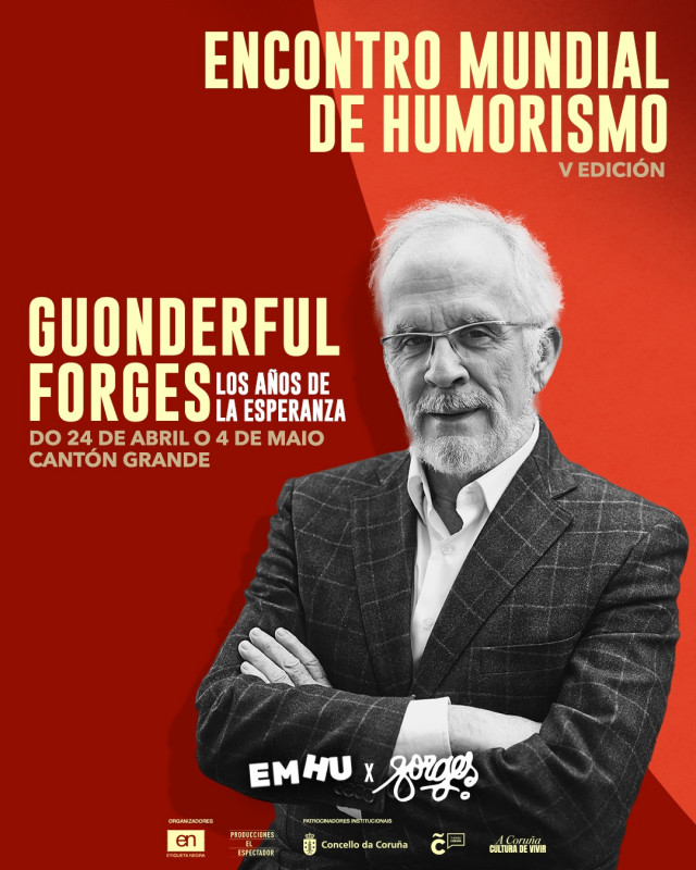 Cartel de la muestra dedicada a la obra de uno de los humoristas gráficos más relevantes de la historia de España: Antonio Fraguas, conocido como Forges.
