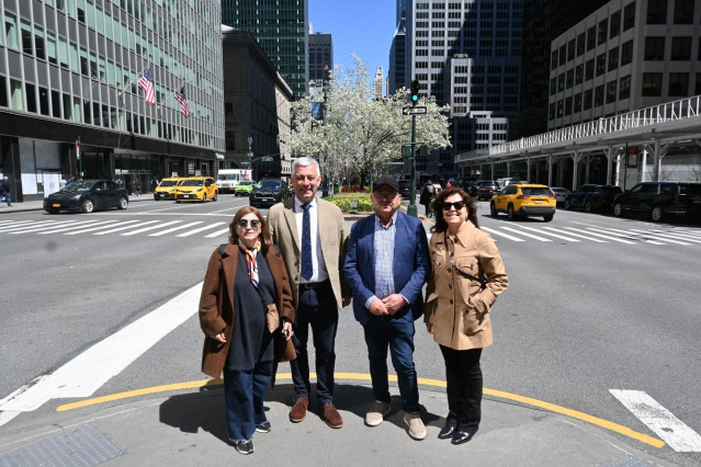 El secretario xeral da Lingua, Valentín García, en una visita a Nueva York.