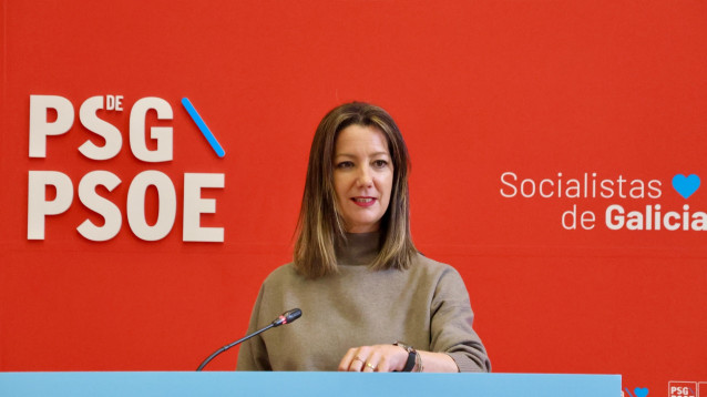 La viceportavoz del Grupo Parlamentario Socialista, Lara Méndez, en rueda de prensa.