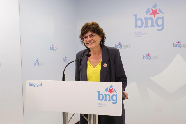 La senadora del BNG, Carme da Silva, en rueda de prensa.