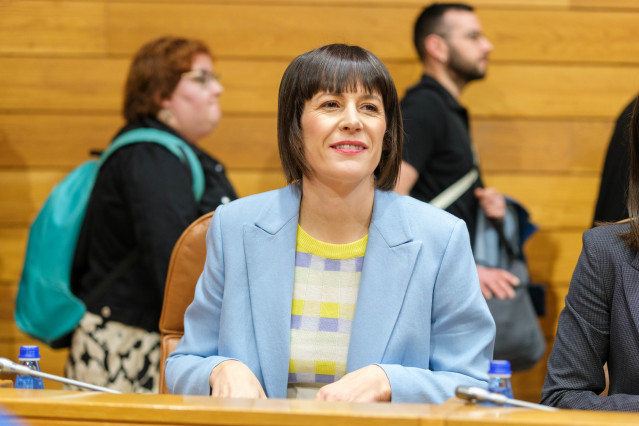 La portavoz nacional del BNG, Ana Pontón, durante el debate sobre el Estado de la Autonomía, a 23 de abril de 2025, en Santiago de Compostela, A Coruña, Galicia.