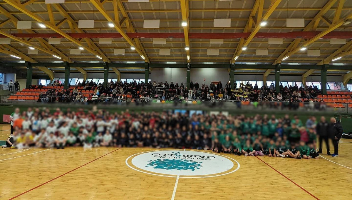 Una reciente competiciu00f3n de balomnano en el Pabellu00f3n de Carballo en una foto del Facebook del Club Xiria