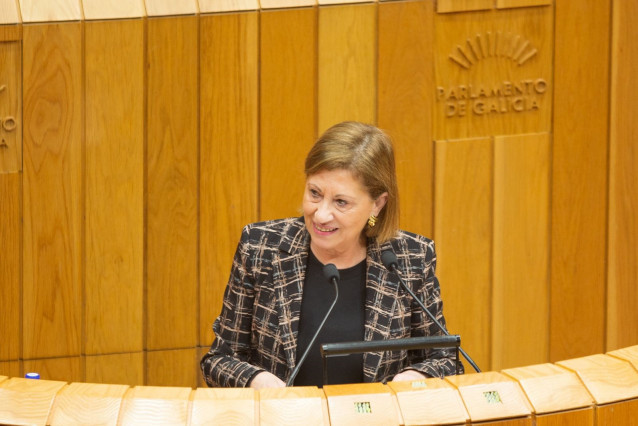 La viceportavoz parlamentaria del PSdeG, Elena Espinosa, en el Debate del Estado de la Autonomía