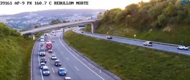 Imagen de las colas tras el accidente.