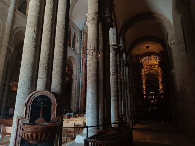 Imagen de la Catedral de Santiago durante el apagón