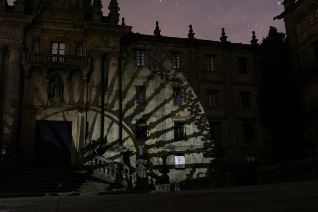 La Plaza del Obradoiro durante el apagón en Santiago de Compostela, a 28 de abril de 2025