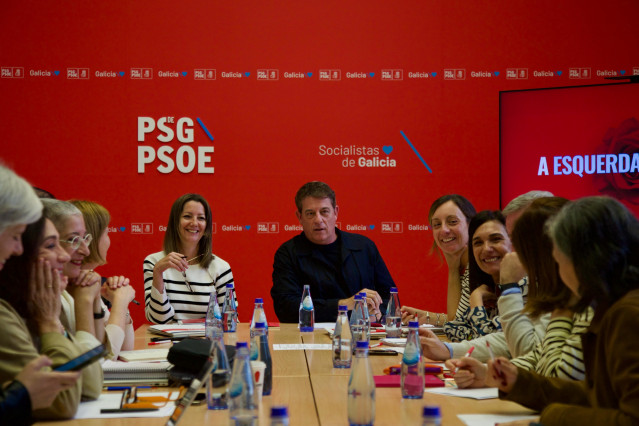 El secretario xeral del PSdeG, José Ramón Gómez Besteiro, en la Interparlamentaria de los socialistas gallegos.