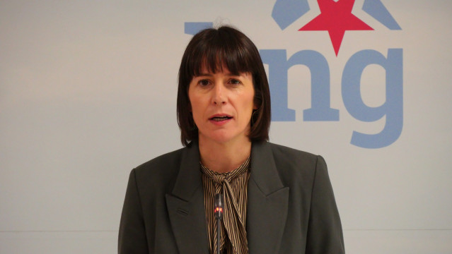 La portavoz nacional del BNG, Ana Pontón, en rueda de prensa.