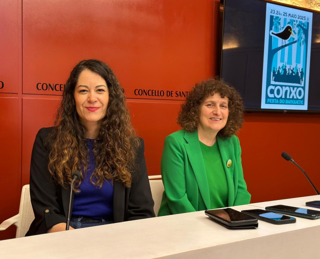 La alcaldesa, Goretti Sanmartín, en rueda de prensa, a 5 de abril.