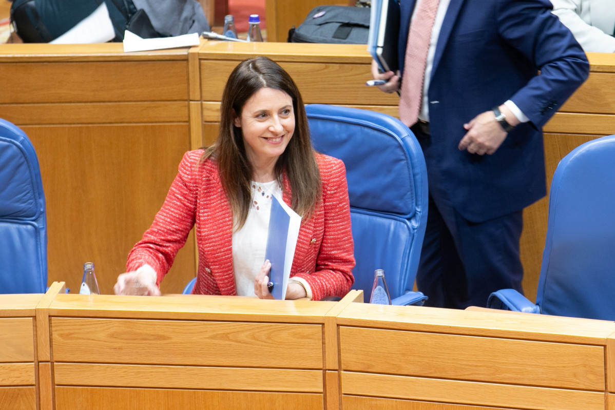La conselleira do Medio Rural, María José Gómez, en el Parlamento