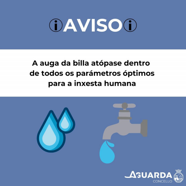 A Guarda (Pontevedra) levanta las recomendaciones sobre la ingesta de agua del grifo.