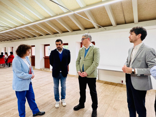 La alcaldesa de Santiago, Goretti Sanmartín, durante el acto de este viernes, a 9 de mayo.