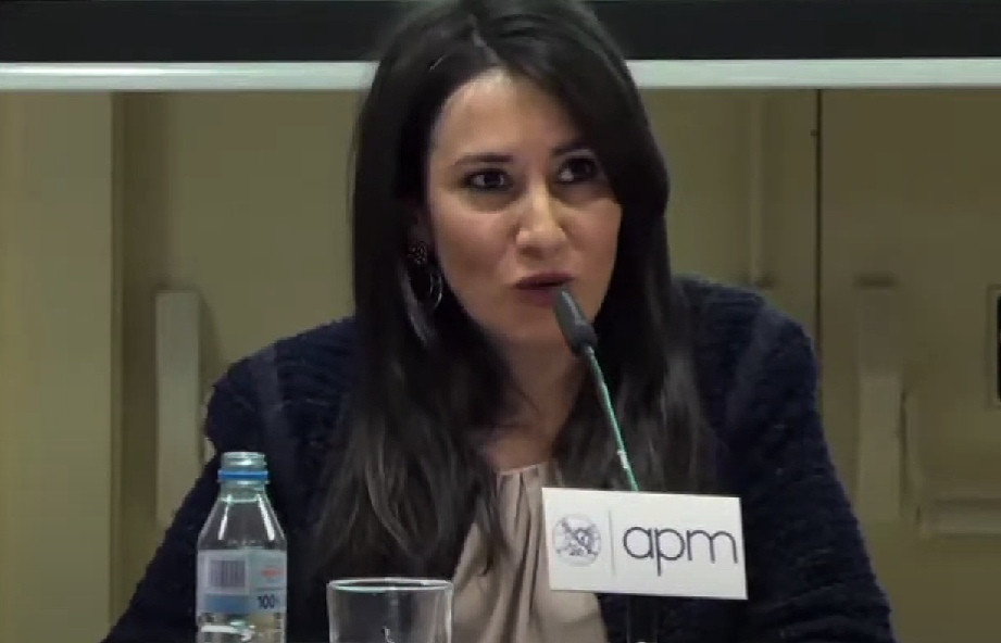 Concha Pombo en un acto de la Asociaciu00f3n de la Prensa de Madrid