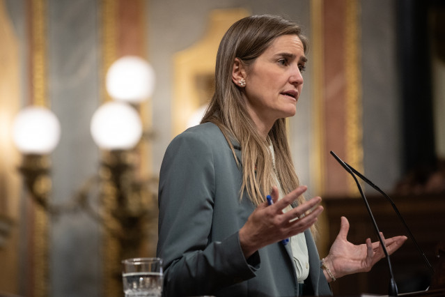 La vicepresidenta tercera y ministra para la Transición Ecológica, Sara Aagesen, interviene durante una sesión de control al Gobierno, en el Congreso de los Diputados, a 7 de mayo de 2025, en Madrid.