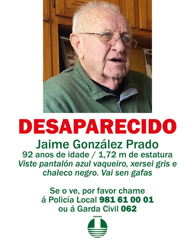 Jaime González Prado, desaparecido en Oleiros (A Coruña).
