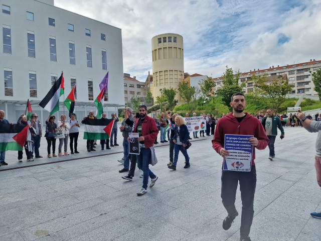 Imagen de la concentración previa al juicio en apoyo a los acusados.