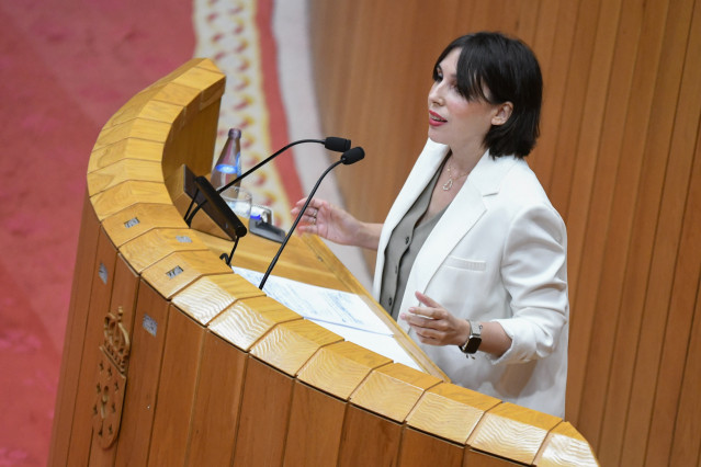 La conselleira de Economía e Industria, María Jesús Lorenzana, en el Parlamento