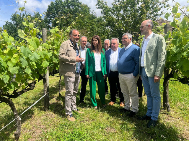 La conselleira do Medio Rural, María José Gómez, en su visita a Ribadumia.
