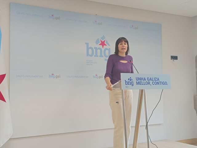 La portavoz nacional del BNG, Ana Pontón, en rueda de prensa
