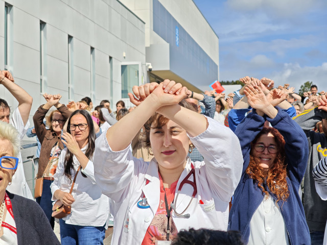 El personal del Hospital de A Mariña protesta, a 22 de mayo de 2025.