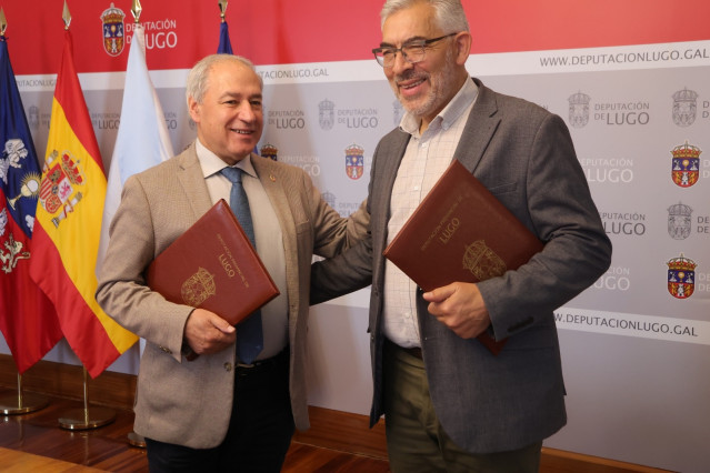 El presidente de la Diputación de Lugo, José Tomé, junto al diputado provincial y alcalde de Lugo, Miguel Fernández.