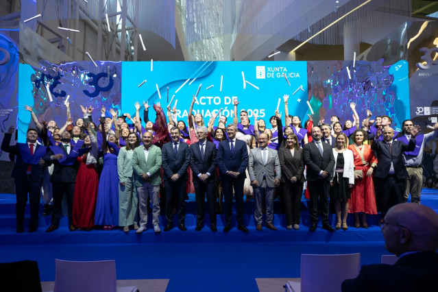 El presidente de la Xunta, Alfonso Rueda, ha participado este sábado en el acto de graduación del alumnado del Centro Superior de Hostelería de Galicia (CSHG)